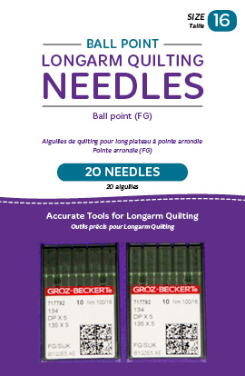 Ball Point Longarm Needles Two Packages Of 10 (16/100-Fb Point)