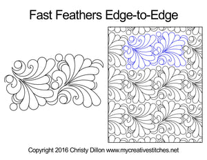 Fast Feathers By Christy Dillion (Edge To Edge Mail In Quilting Service Deposit) Services
