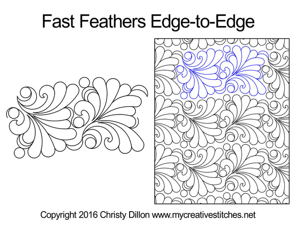 Fast Feathers By Christy Dillion (Edge To Edge Mail In Quilting Service Deposit) Services