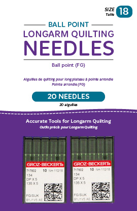 Ball Point Longarm Needles Two Packages Of 10 (18/110-Fb Point) Tools